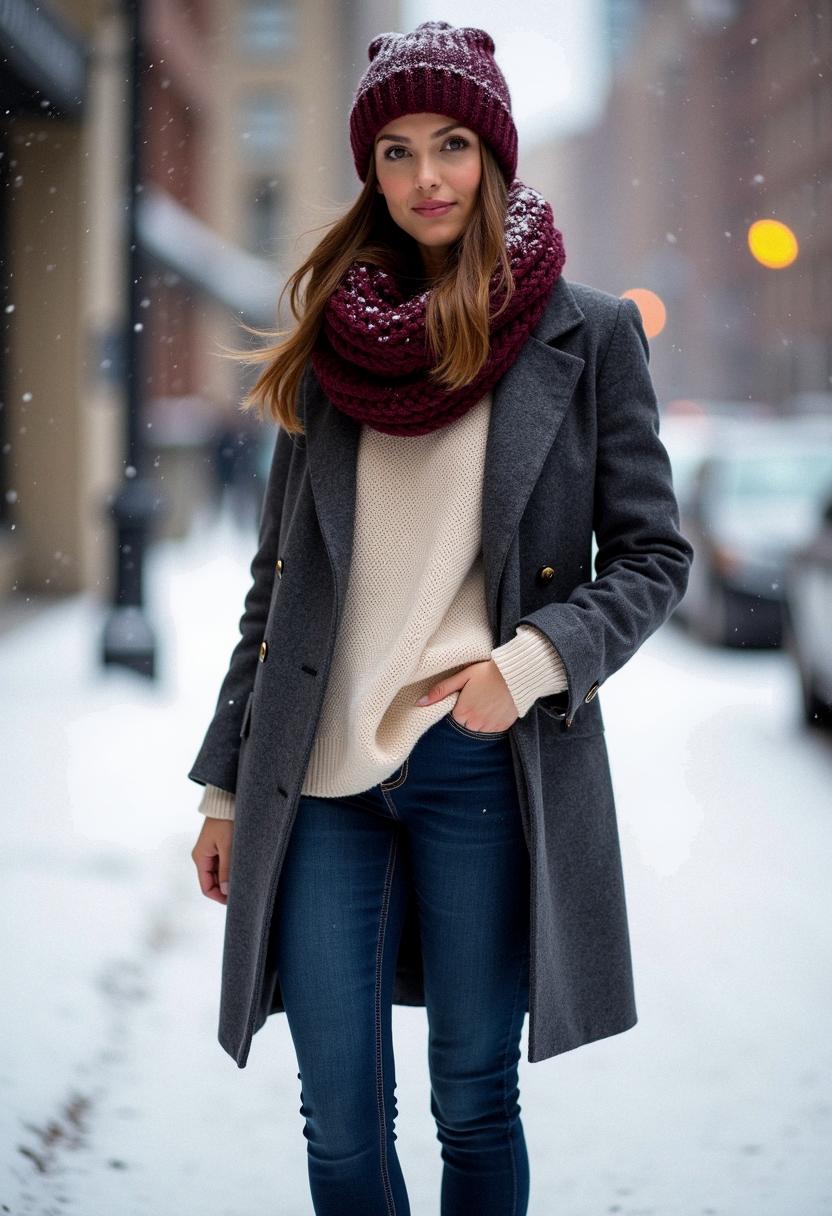 winter outfit with jeans