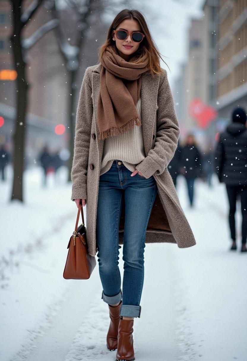 winter outfit with jeans