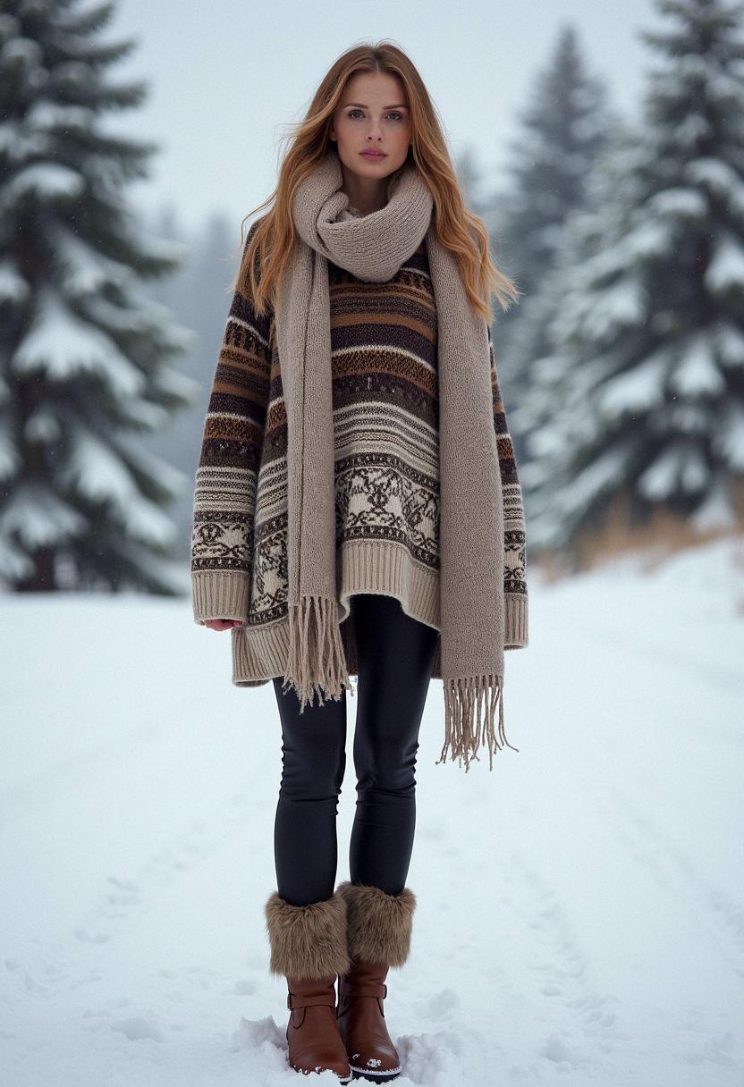 winter outfit with sweater