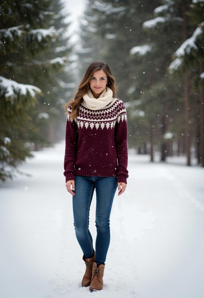 winter outfit with sweater