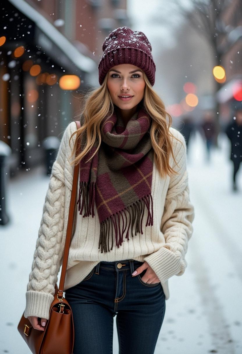 winter outfit with sweater