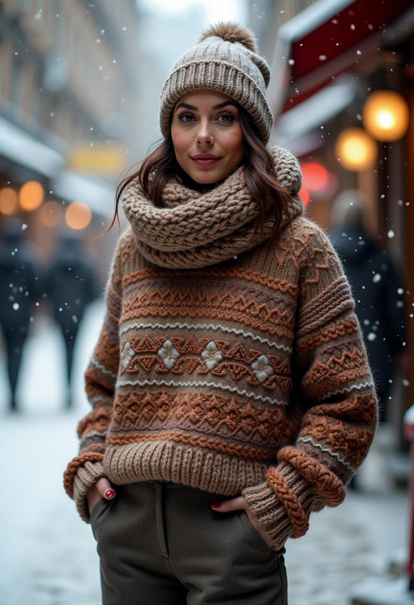 winter outfit with sweater