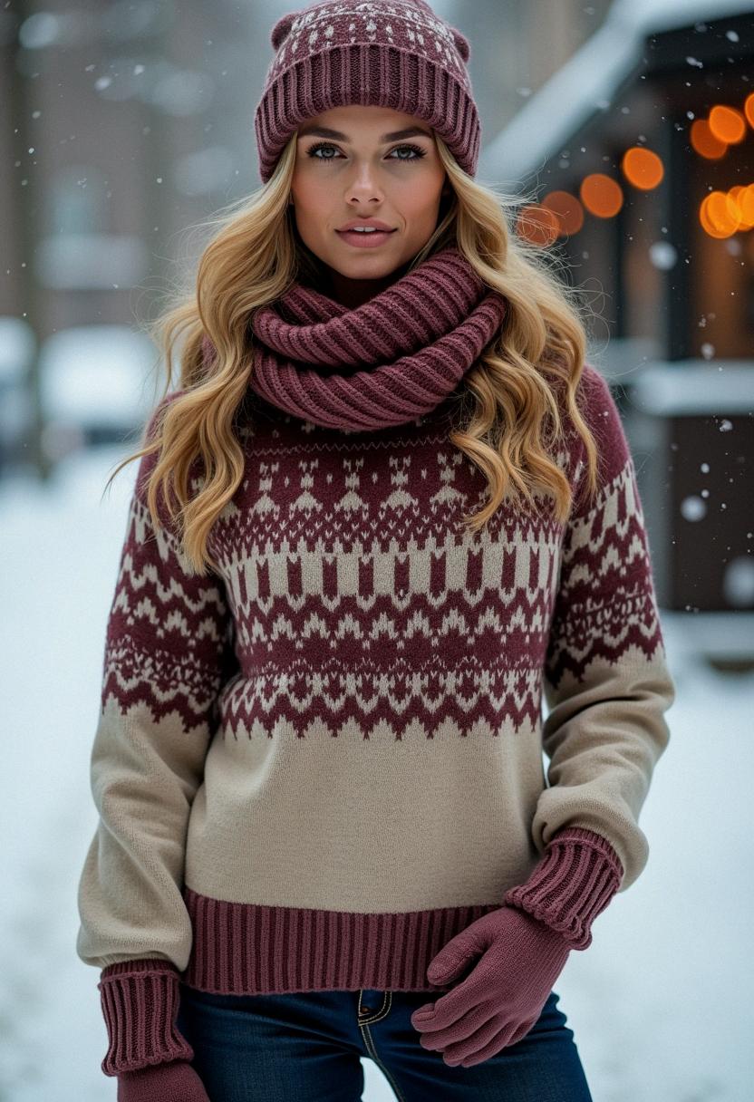 winter outfit with sweater