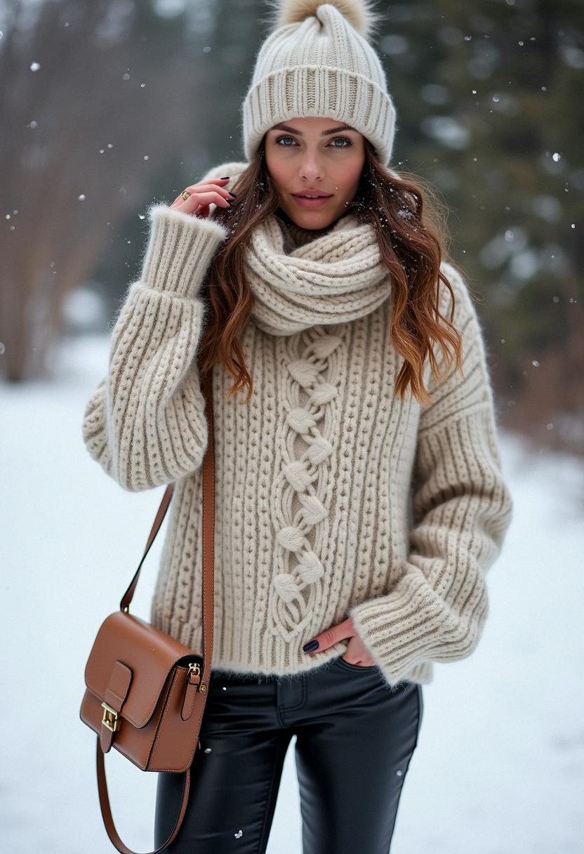 winter outfit with sweater