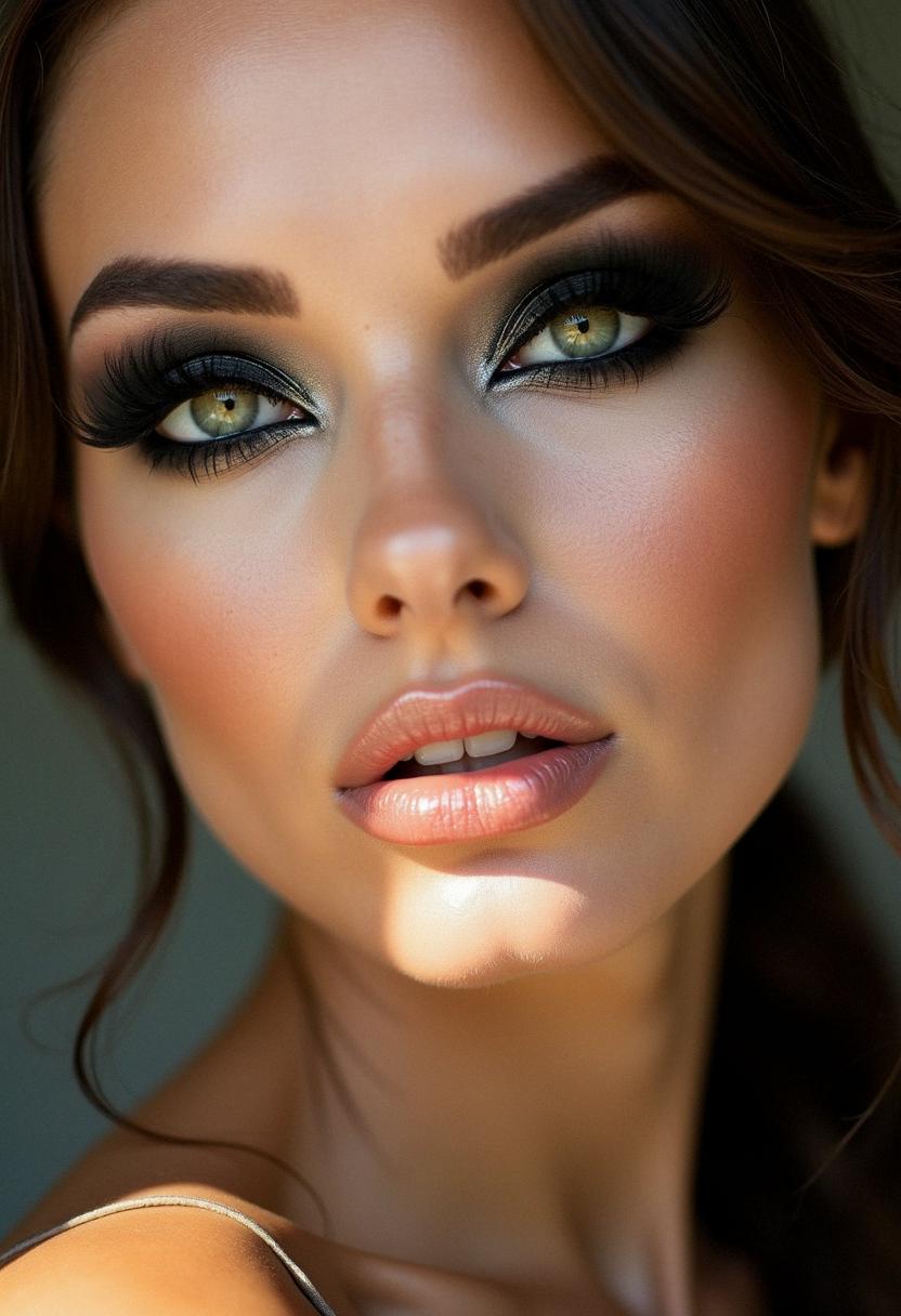 black makeup green eyes