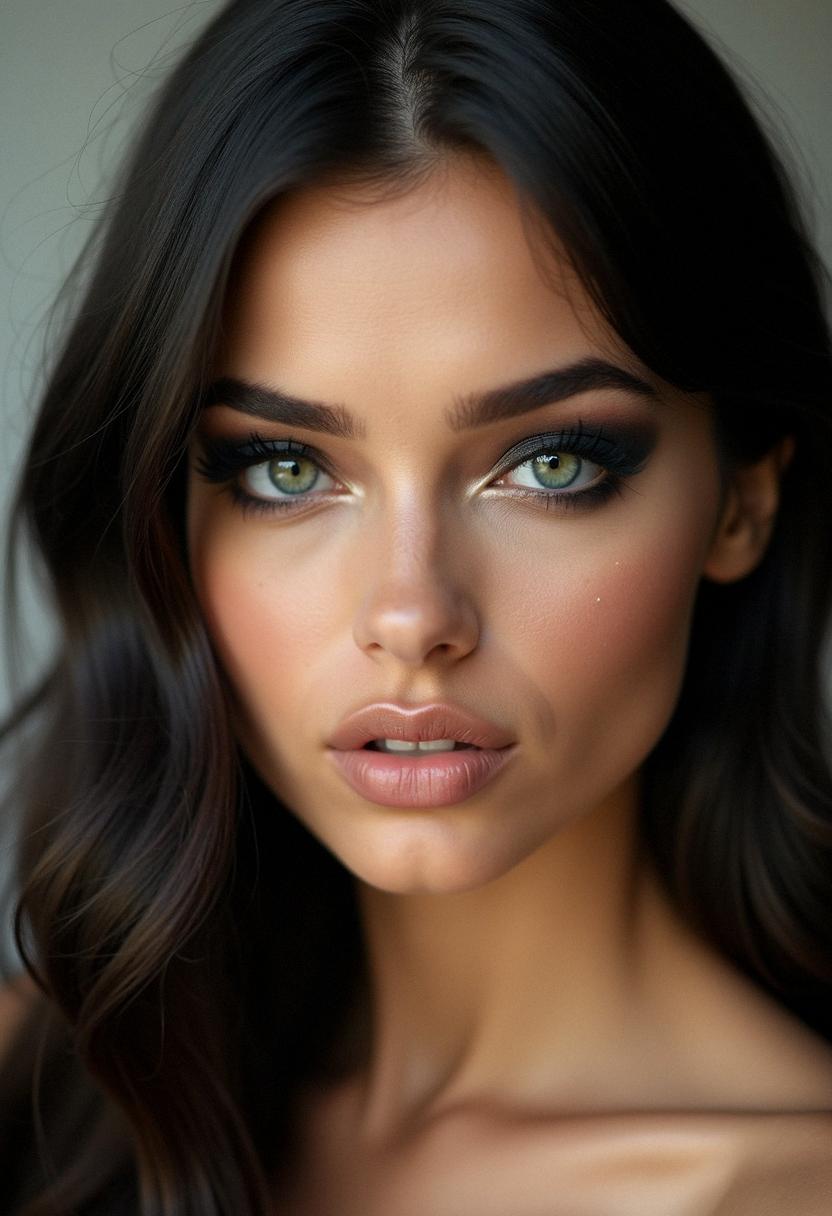 black makeup green eyes