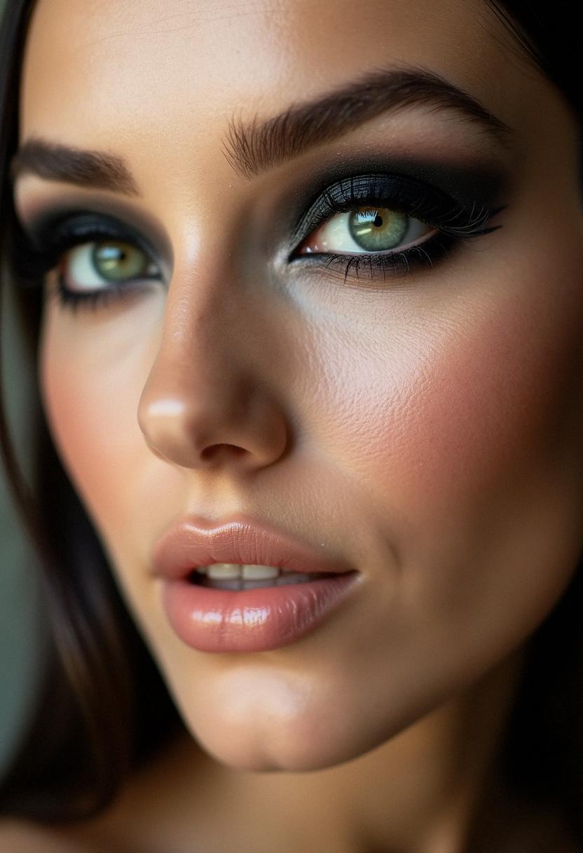 black makeup green eyes