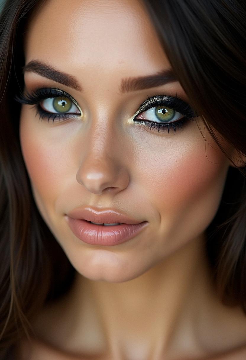 black makeup green eyes