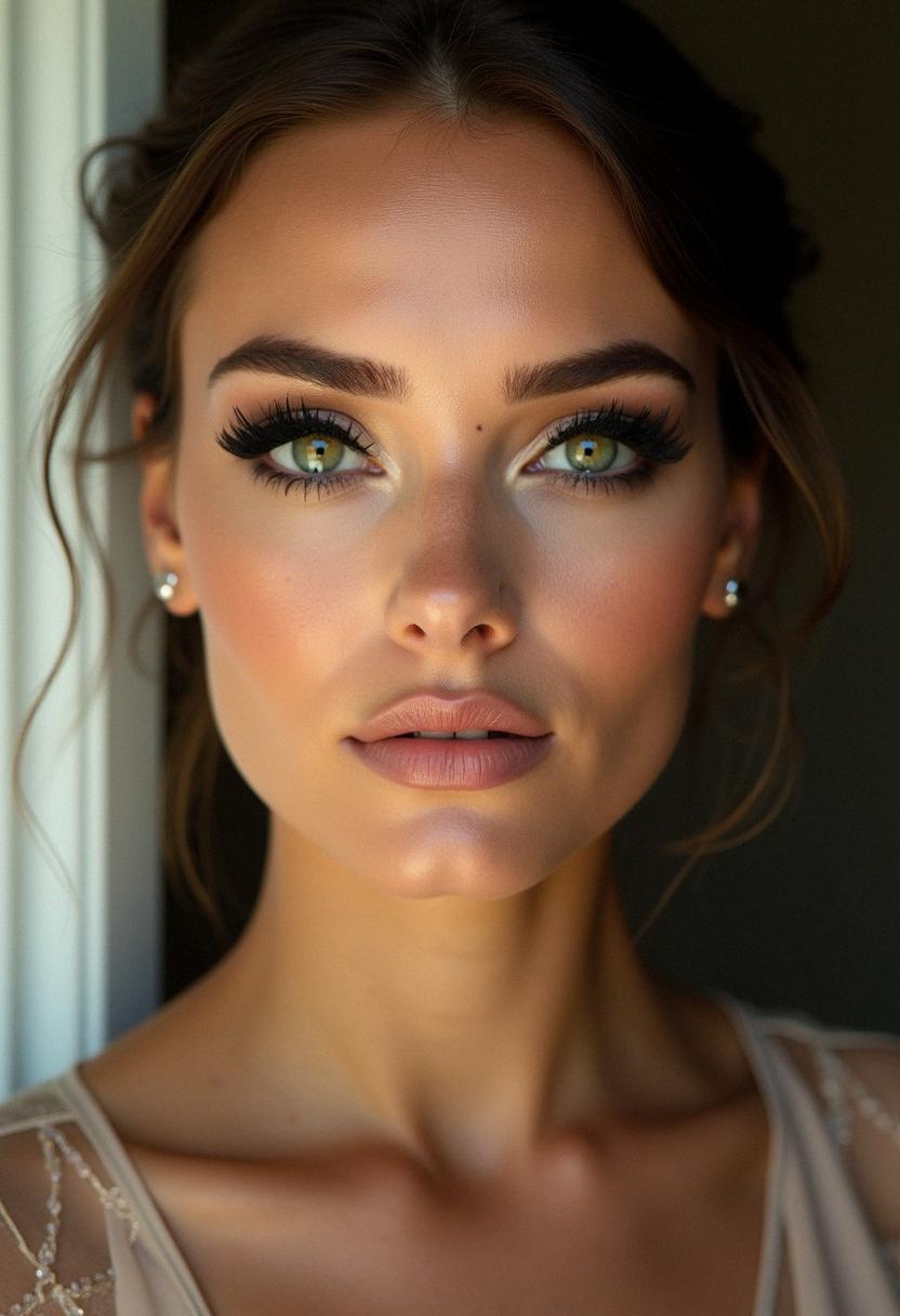 black makeup green eyes