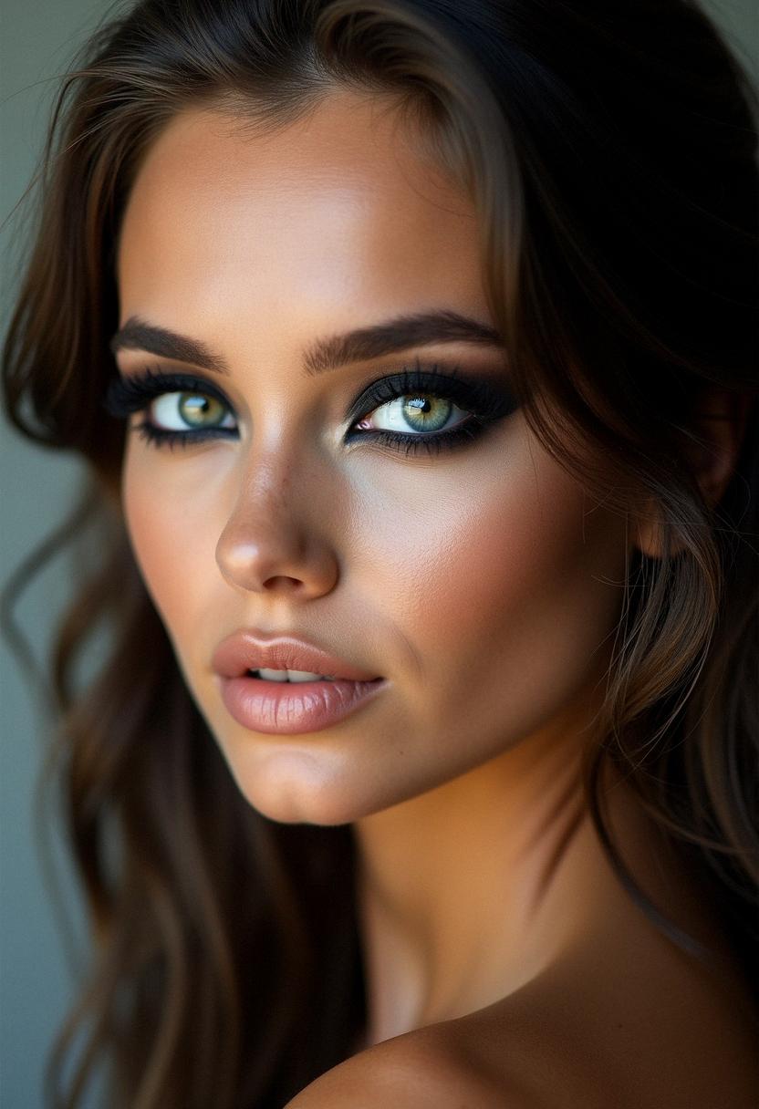 black makeup green eyes