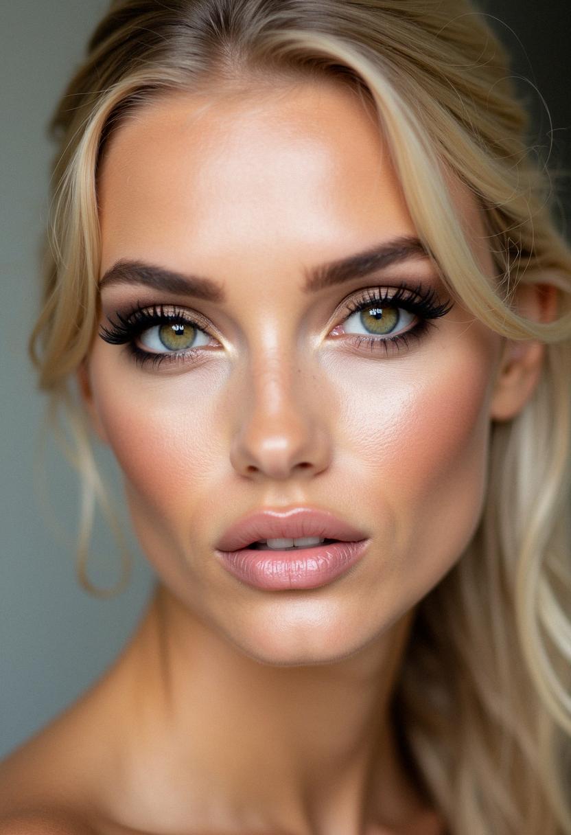 blonde makeup green eyes