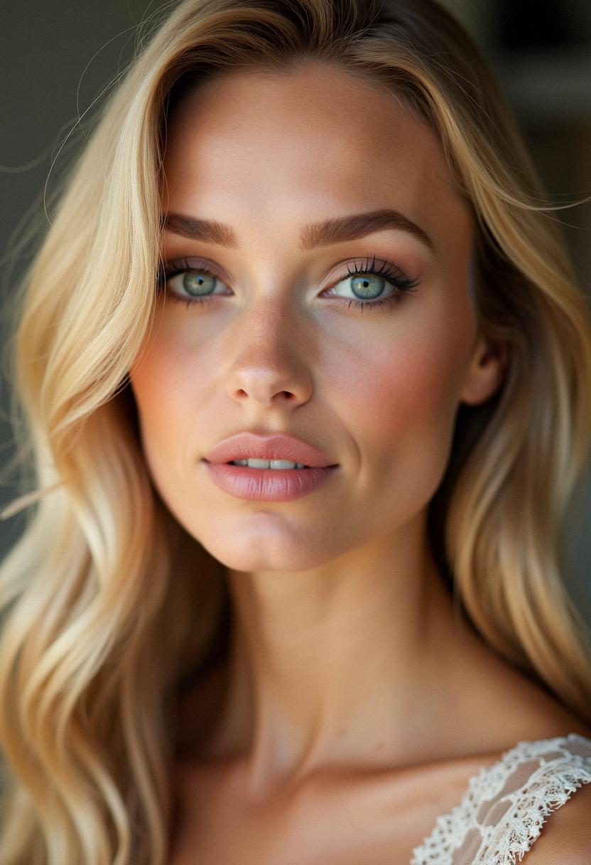 blonde makeup green eyes
