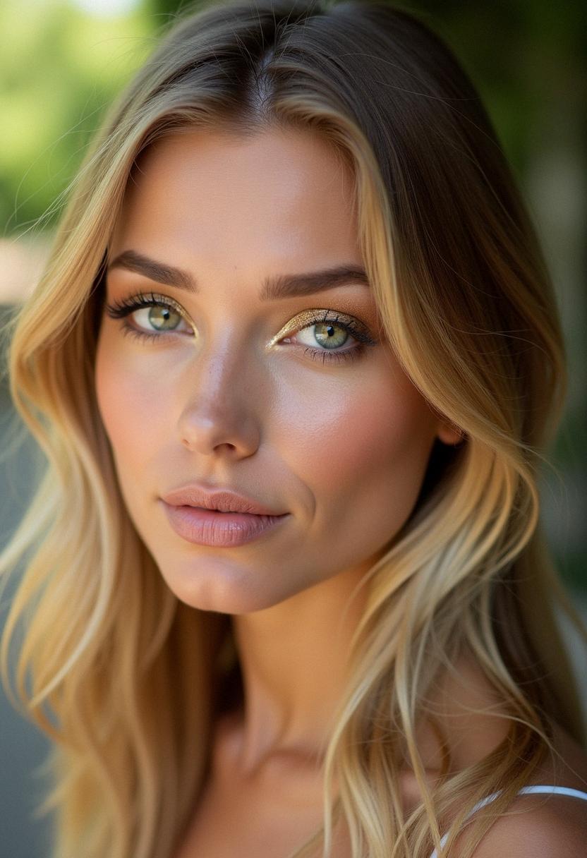 blonde makeup green eyes