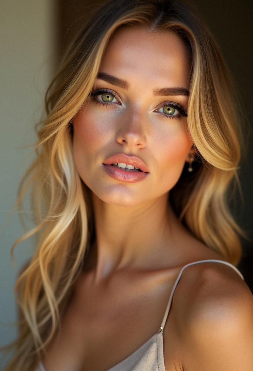 blonde makeup green eyes