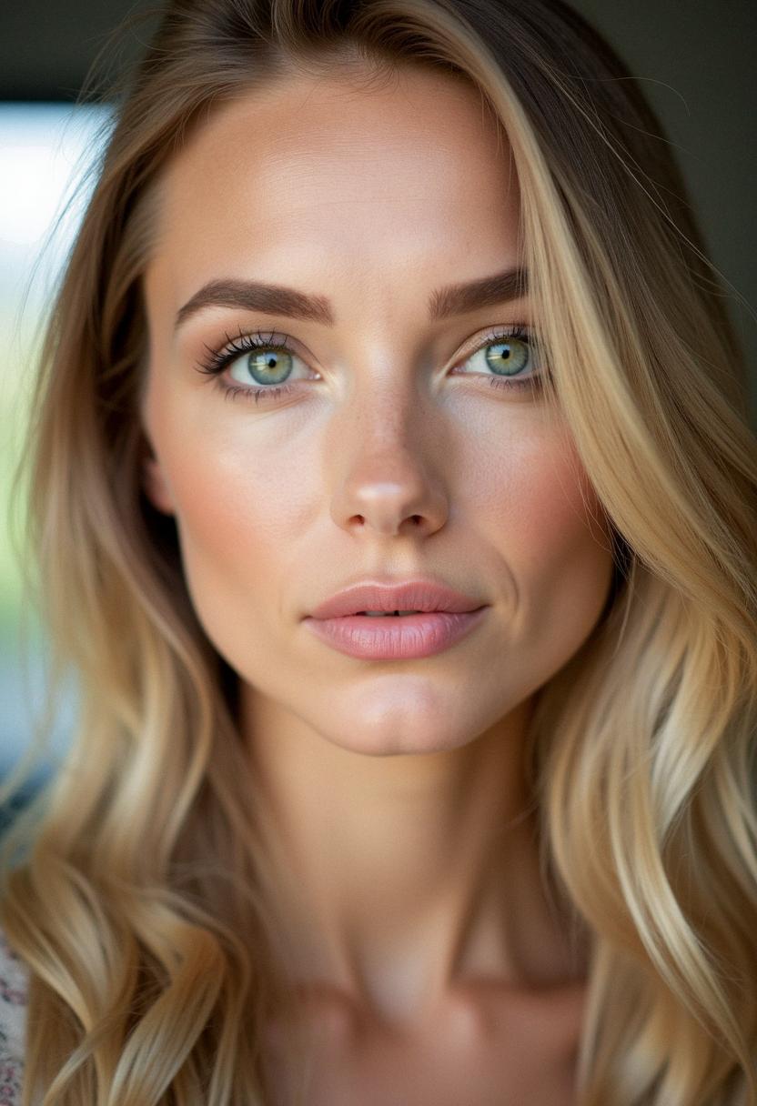 blonde makeup green eyes