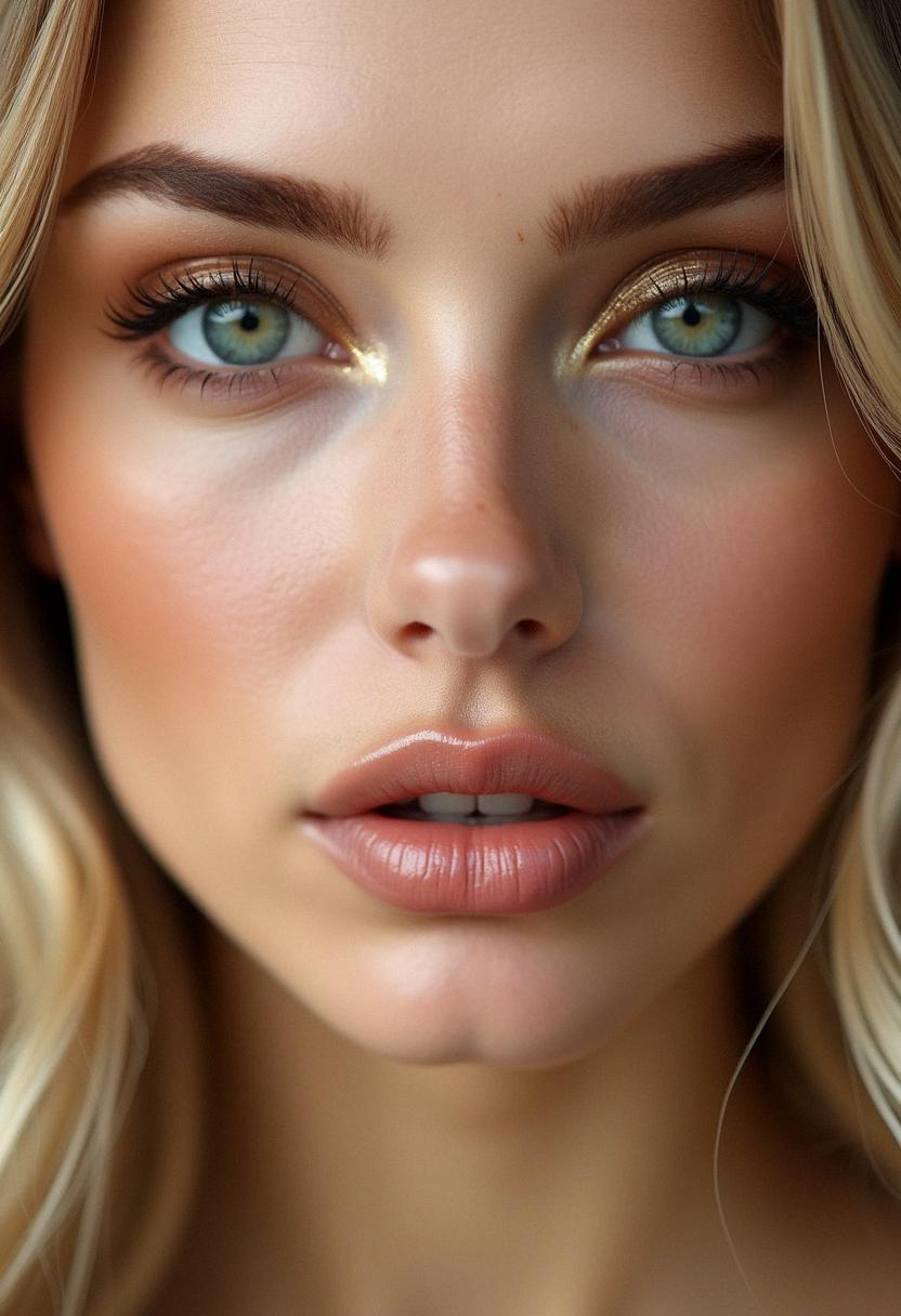blonde makeup green eyes