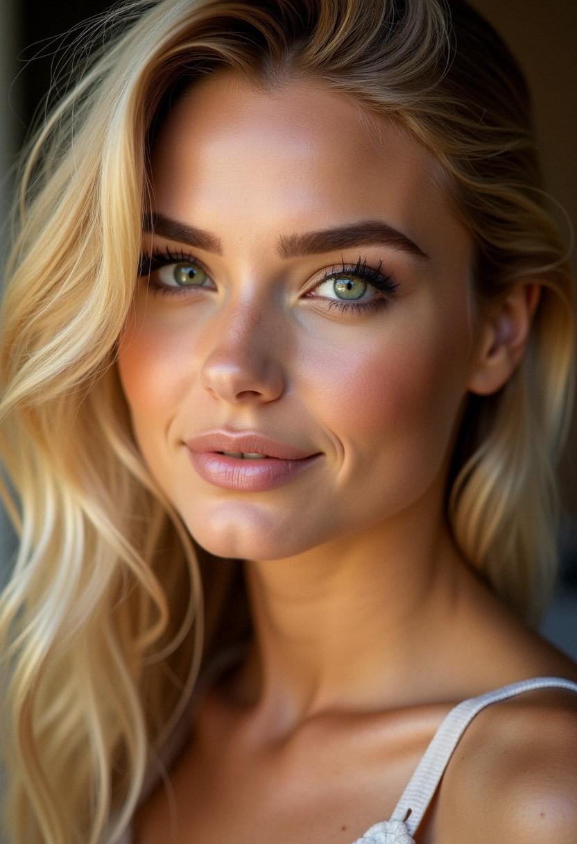 blonde makeup green eyes