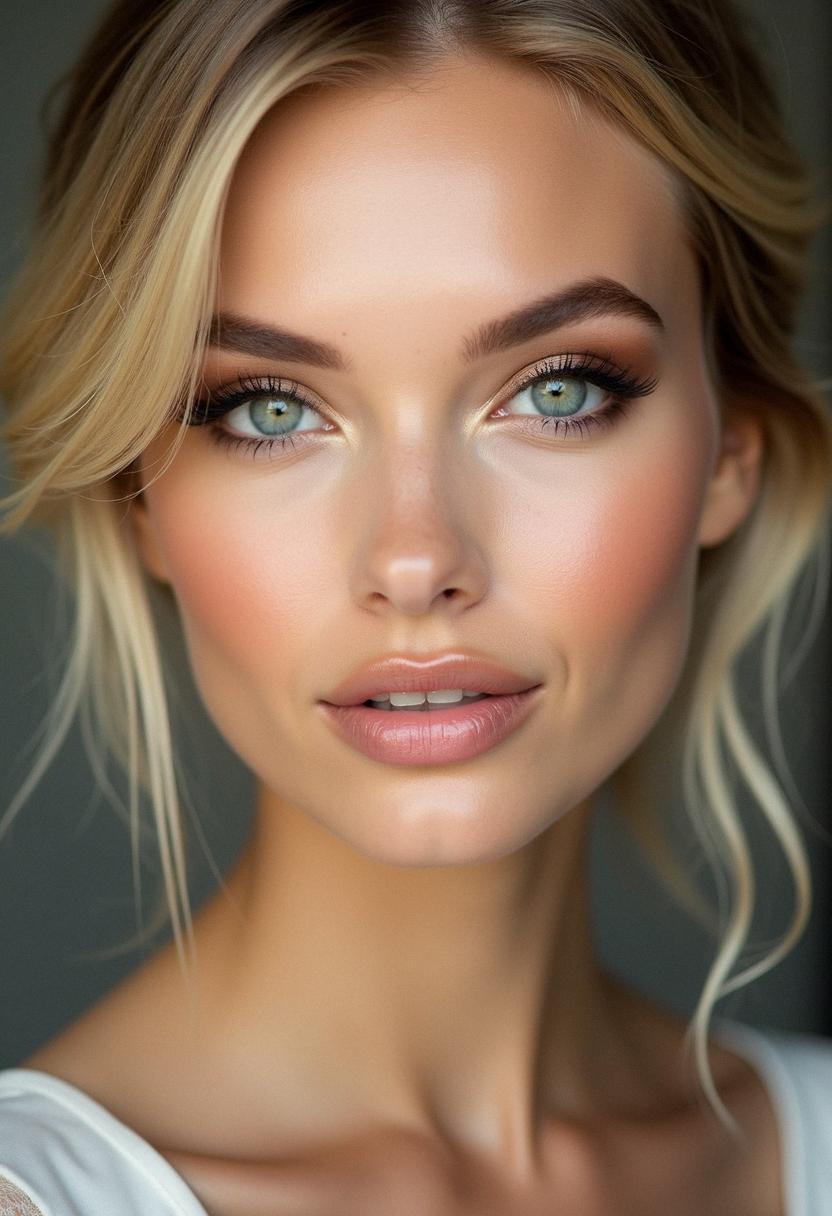 blonde makeup green eyes