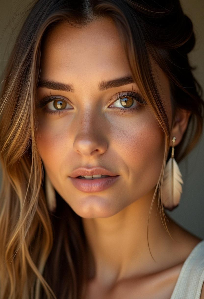 boho makeup hazel eyes