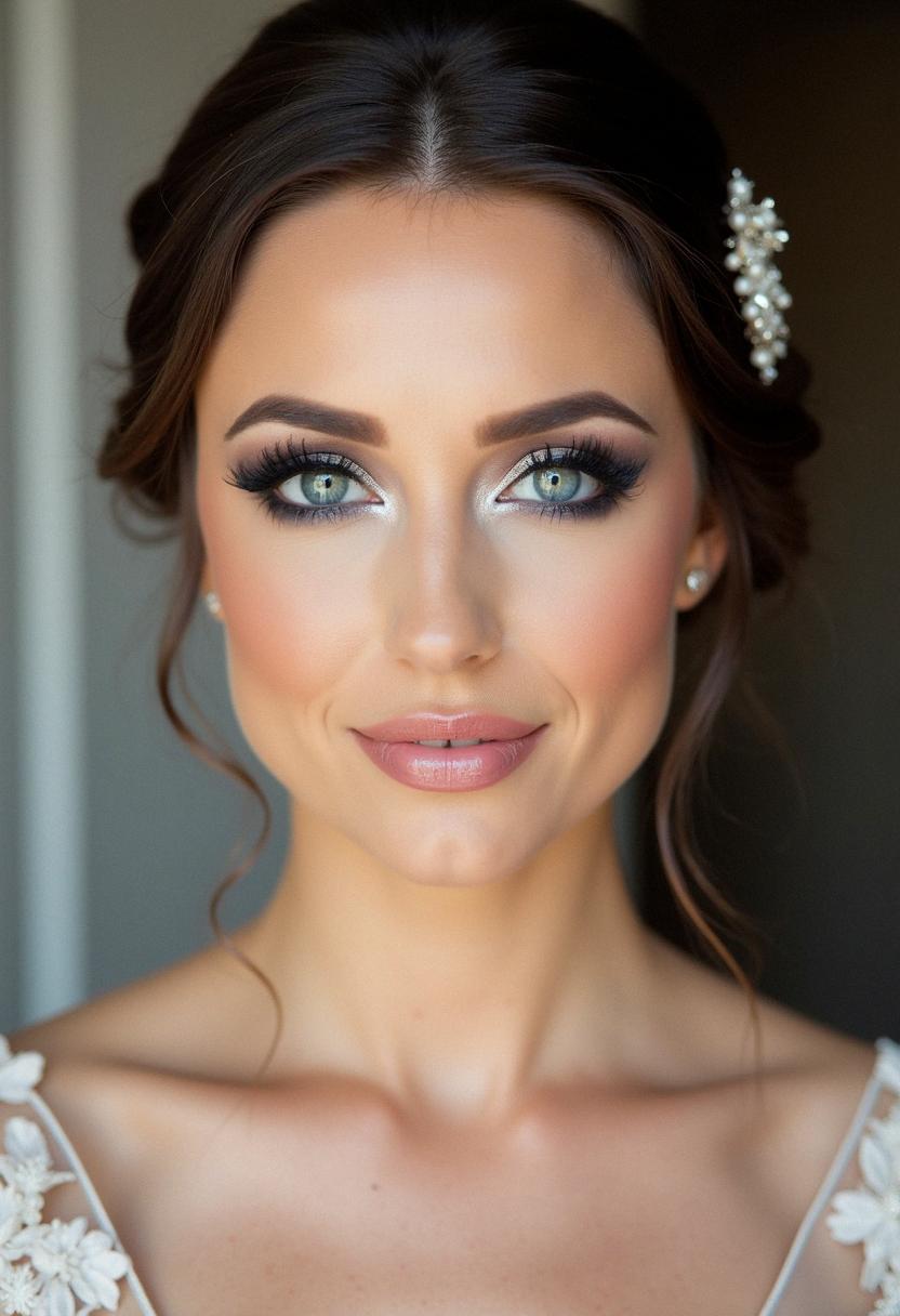 bold wedding makeup for blue eyes