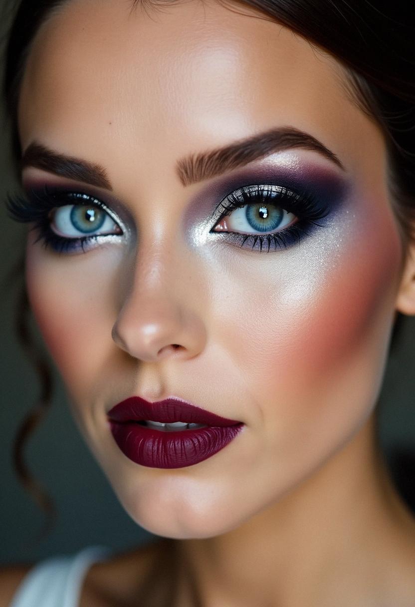 bold wedding makeup for blue eyes