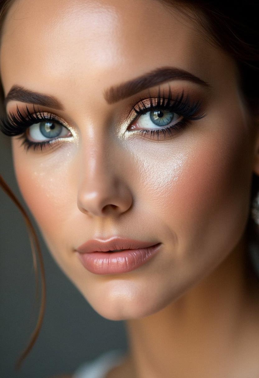 bold wedding makeup for blue eyes