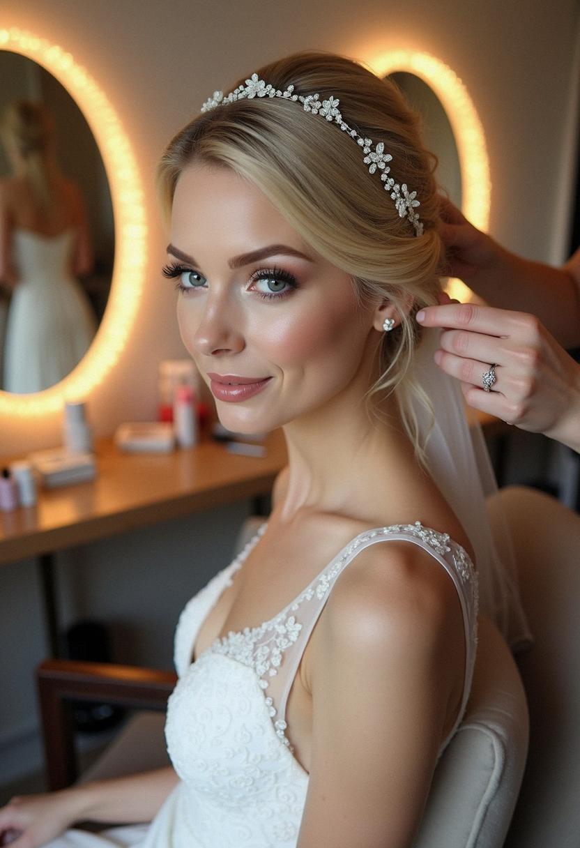 bridal hair and makeup for blondes