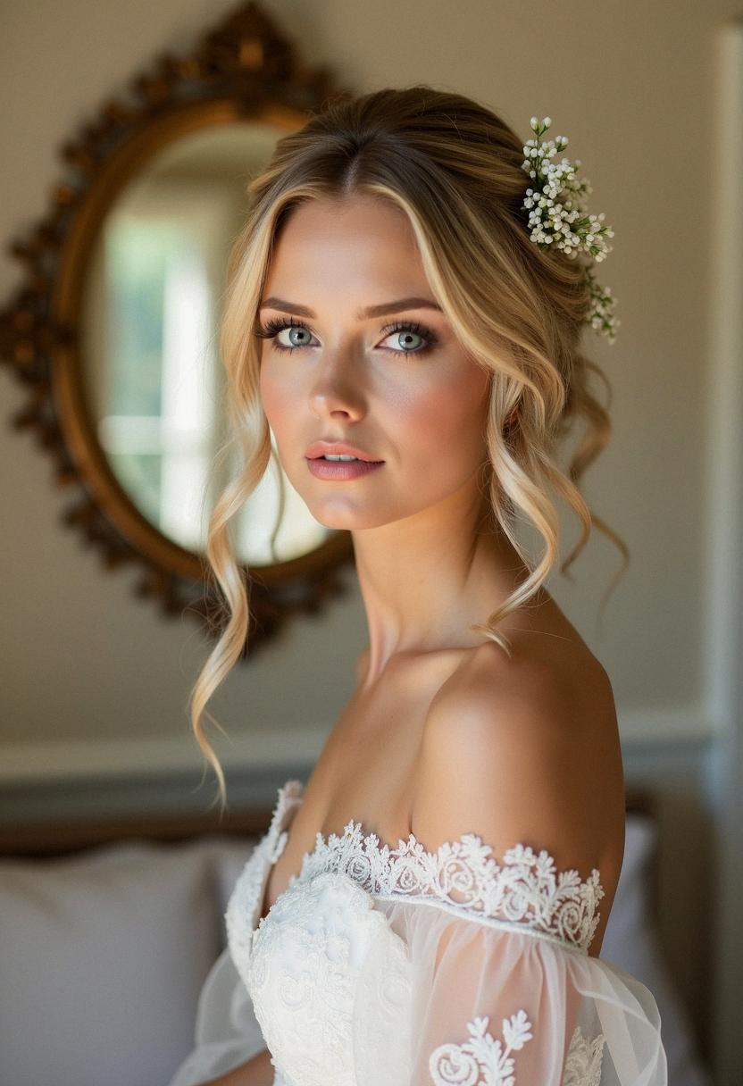 bridal hair and makeup for blondes