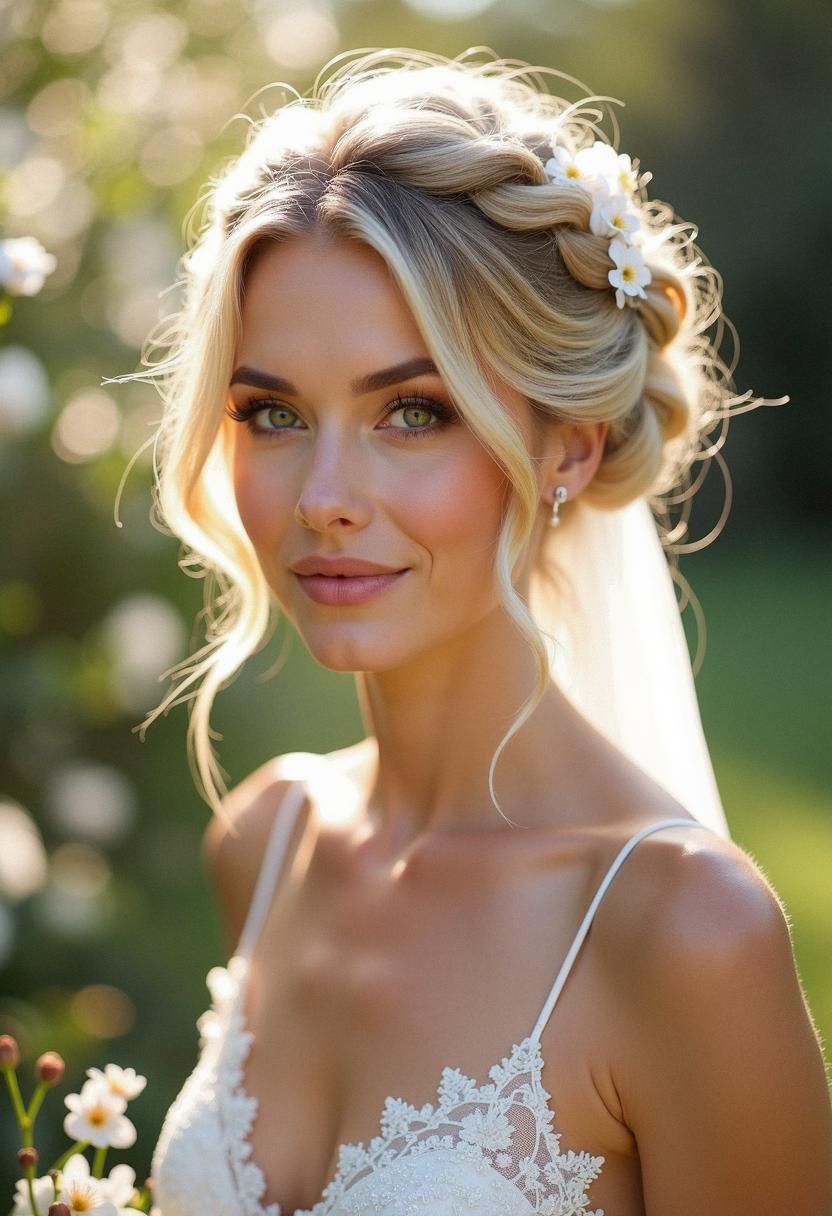 bridal hair and makeup for blondes