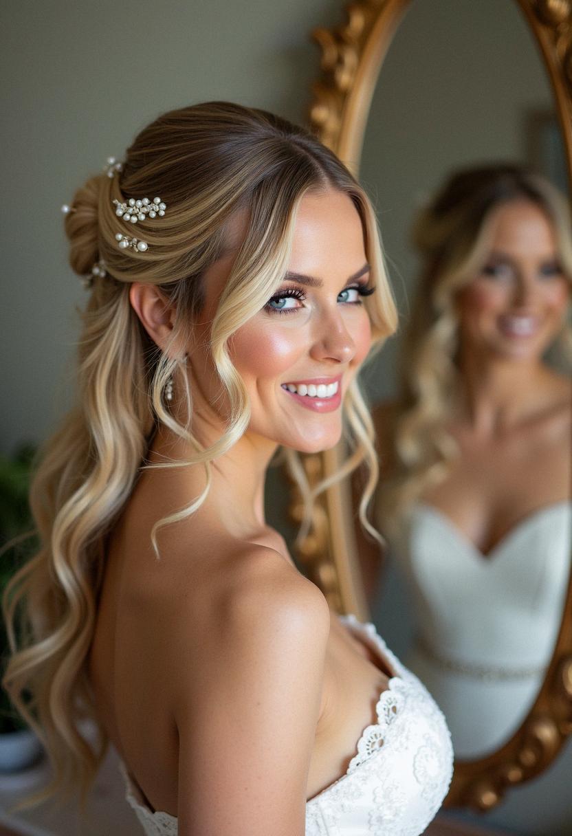 bridal hair and makeup for blondes