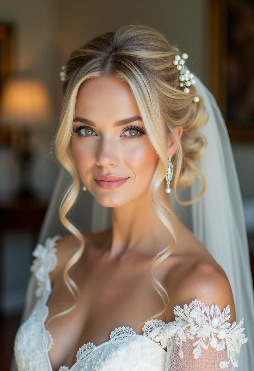 bridal hair and makeup for blondes