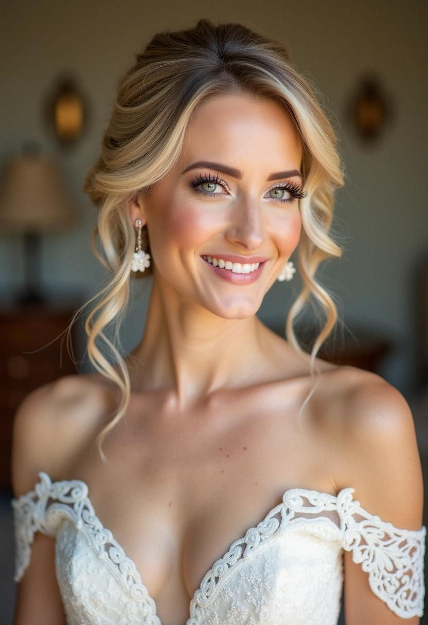bridal hair and makeup for blondes