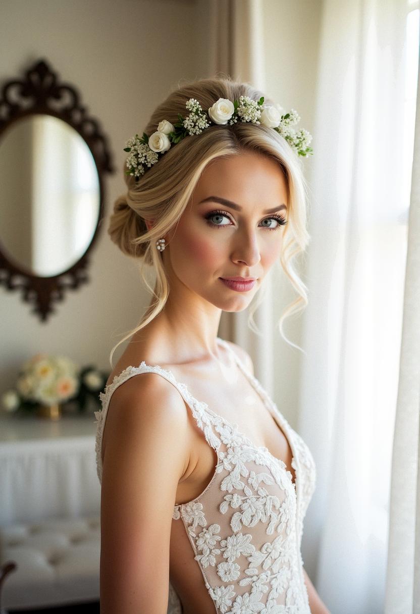 bridal hair and makeup for blondes