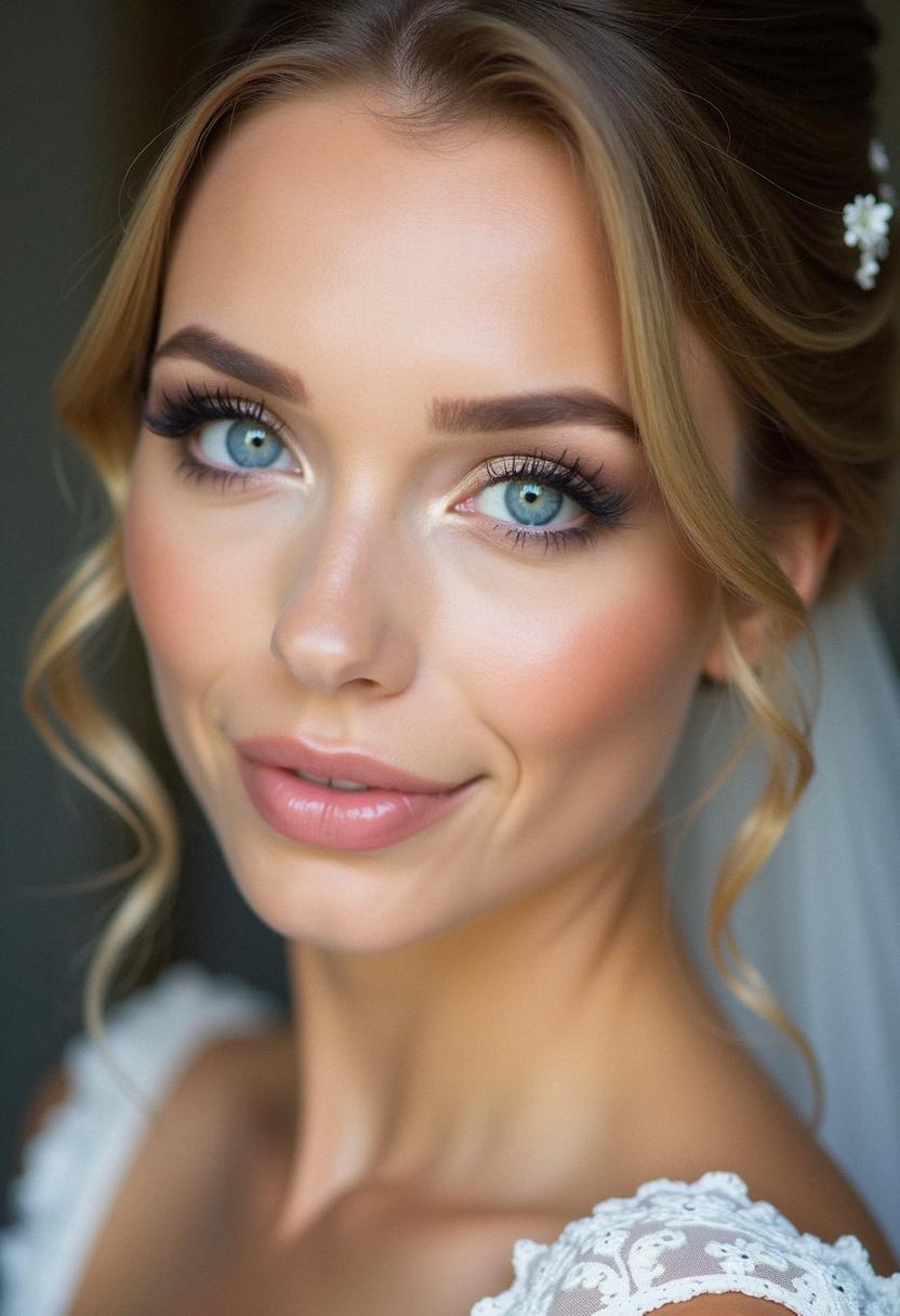bridal makeup for blue eyes