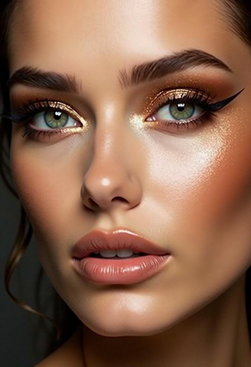 bronze makeup green eyes
