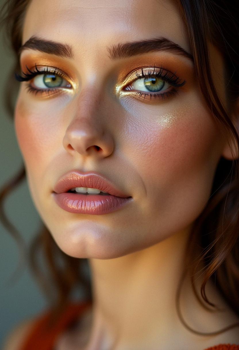 bronze makeup green eyes
