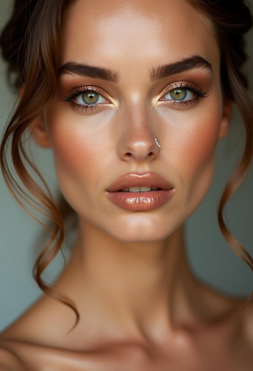 bronze makeup green eyes