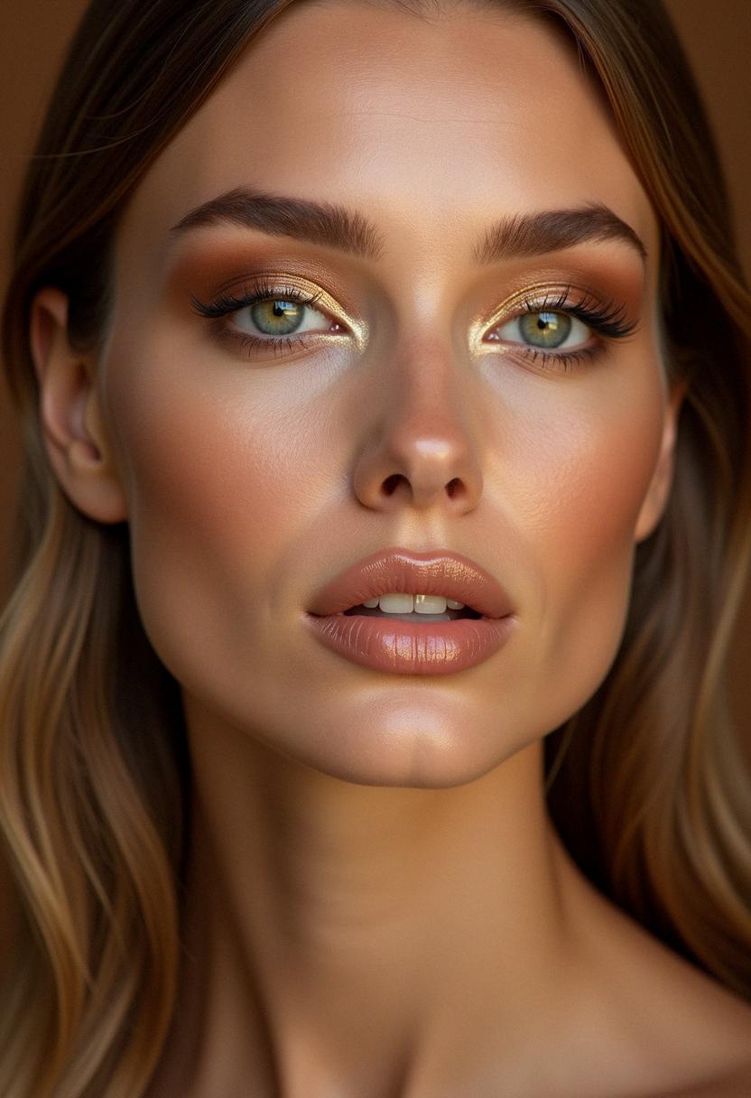 bronze makeup green eyes