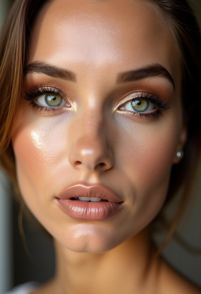 bronze makeup green eyes