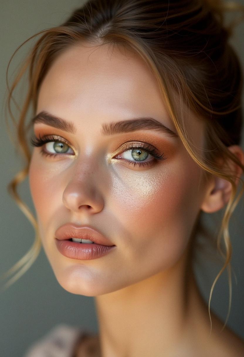bronze makeup green eyes
