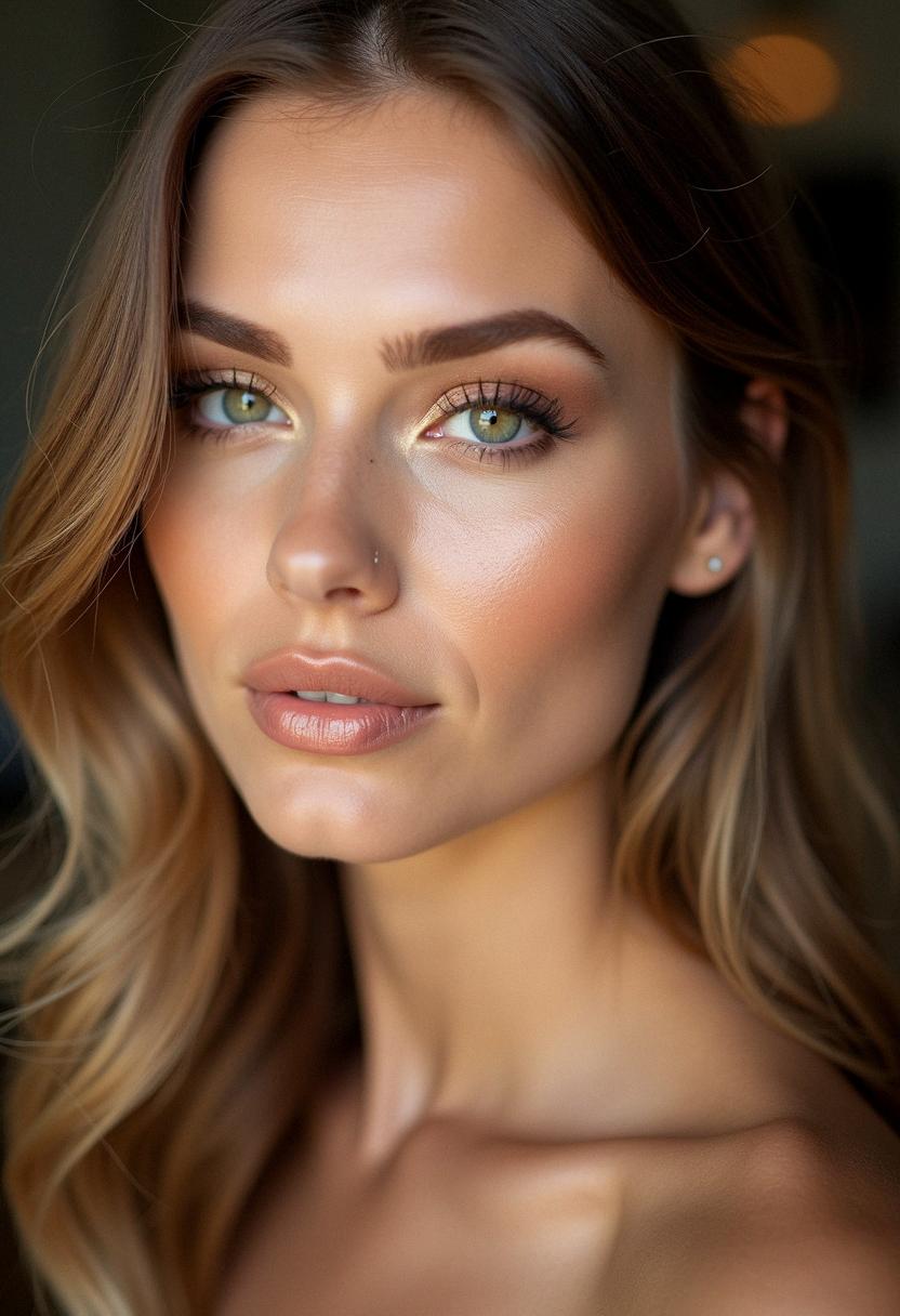 bronze makeup green eyes