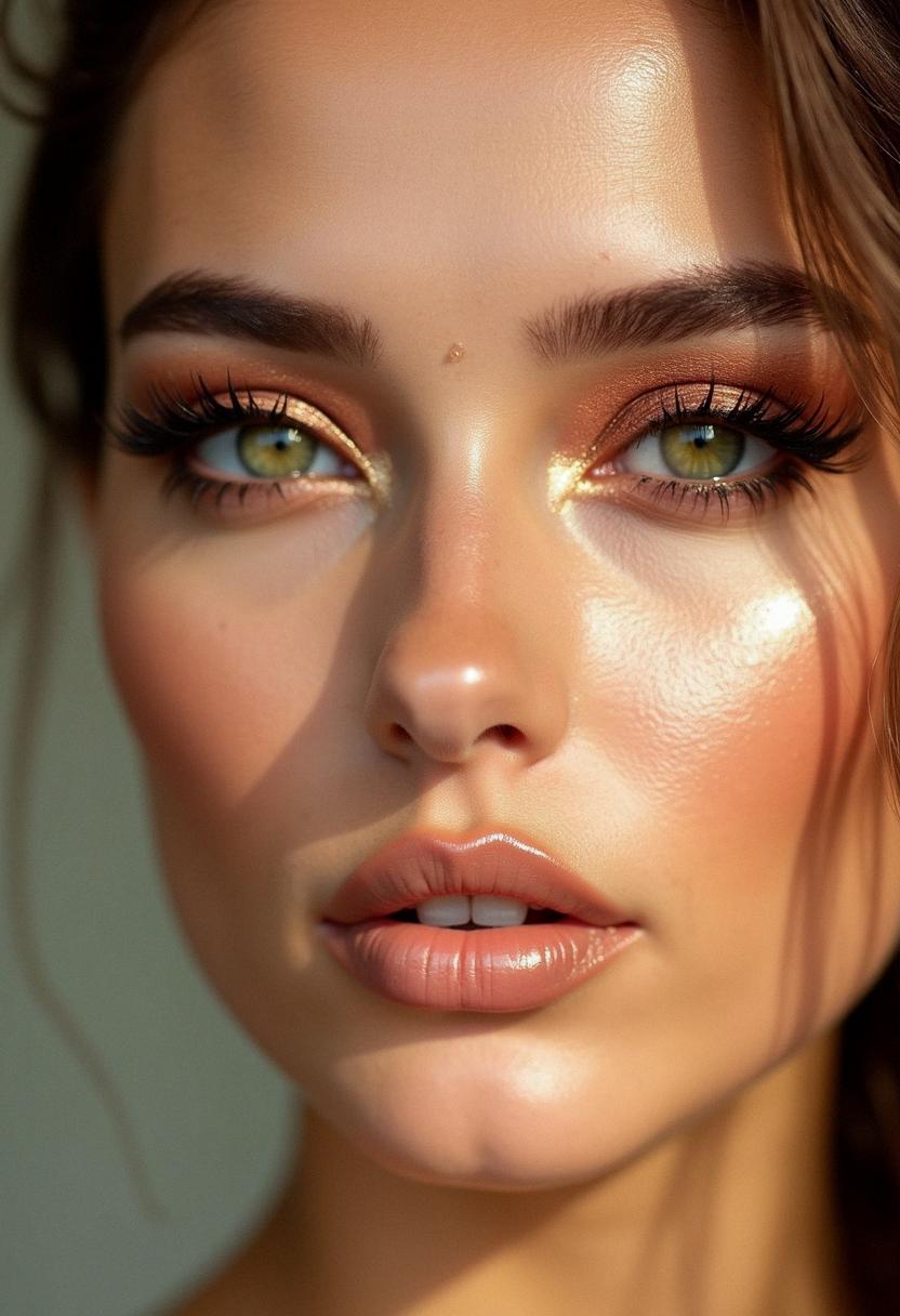bronze makeup green eyes
