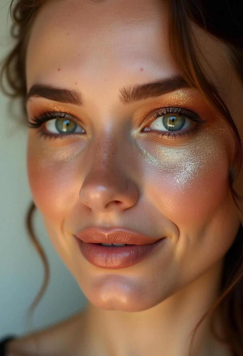 bronze makeup green eyes