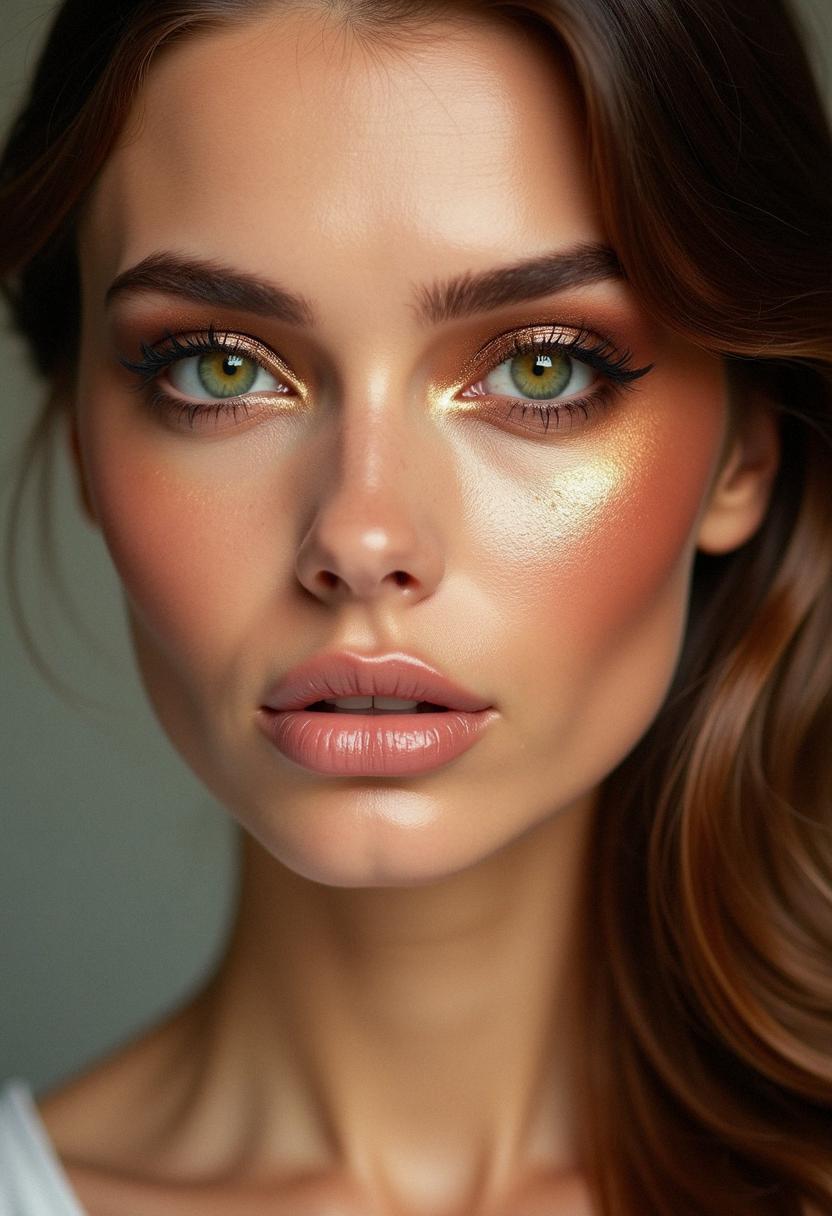 bronze makeup green eyes