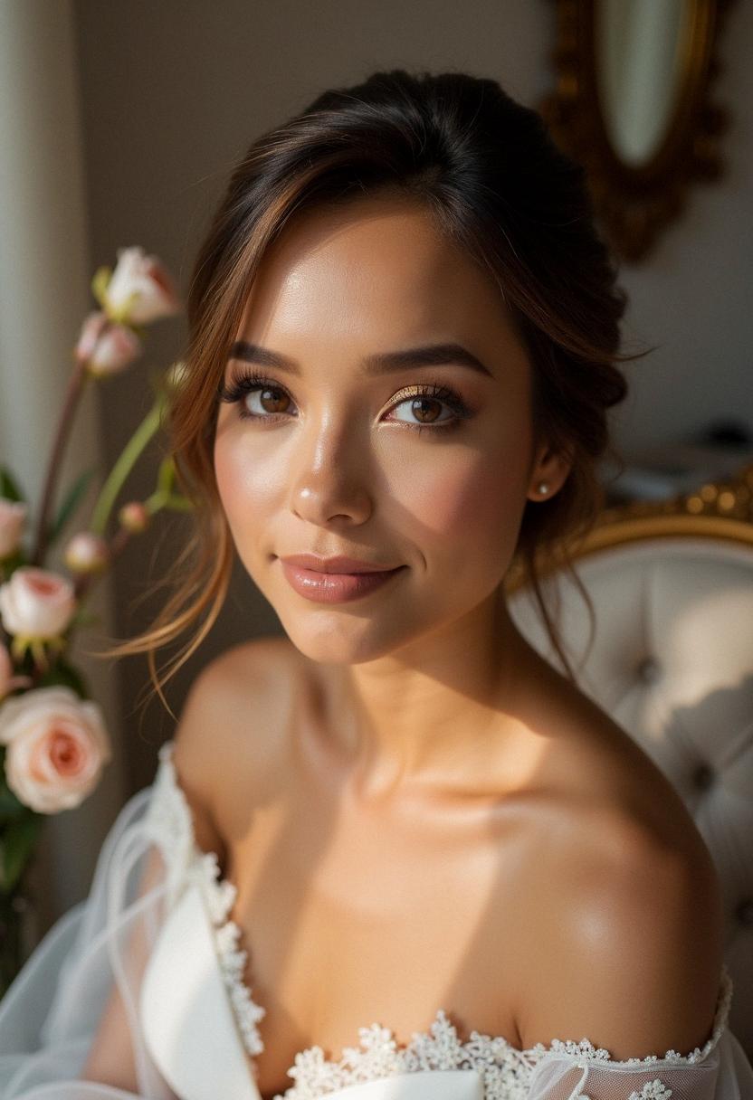 bronze makeup wedding