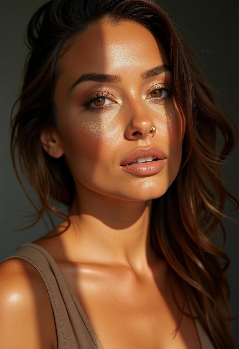 bronzy glowy makeup latina