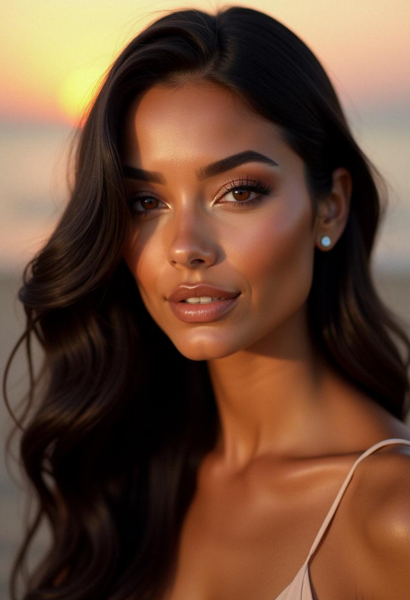bronzy glowy makeup latina