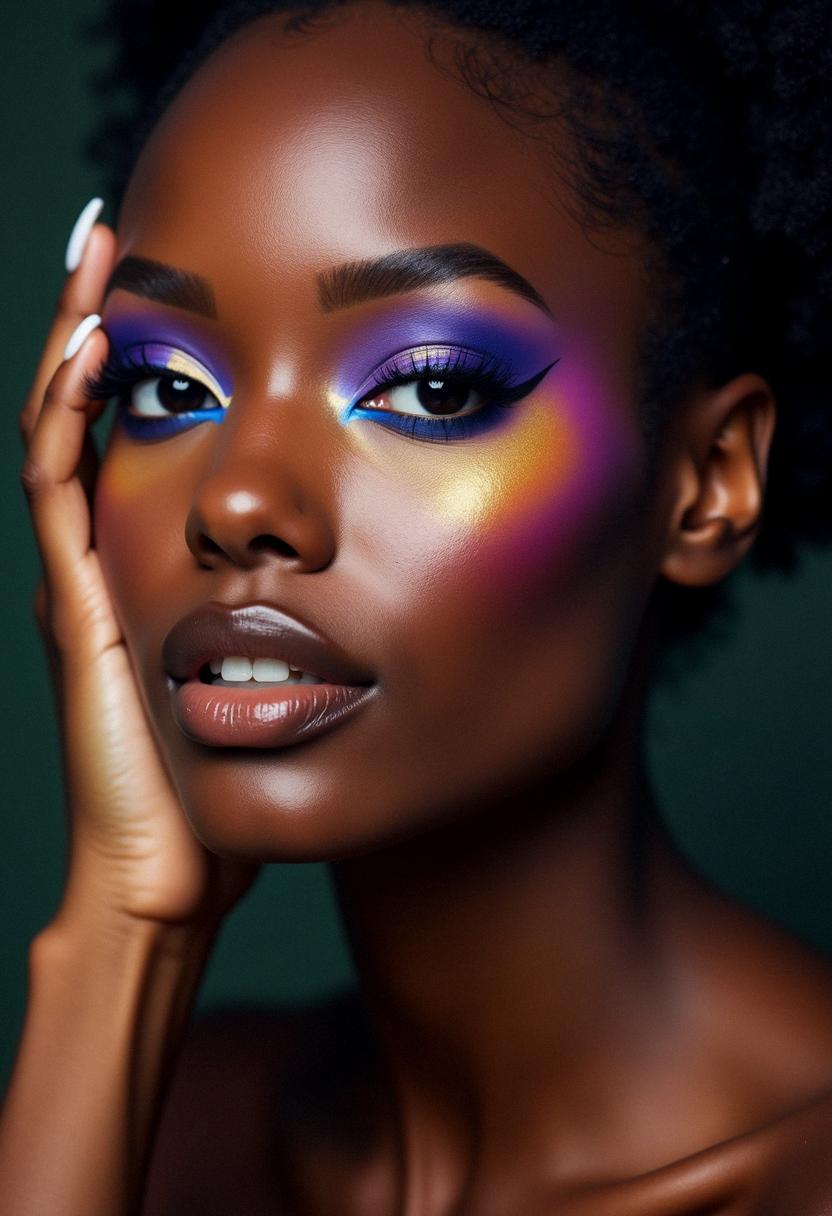colorful eye makeup dark skin