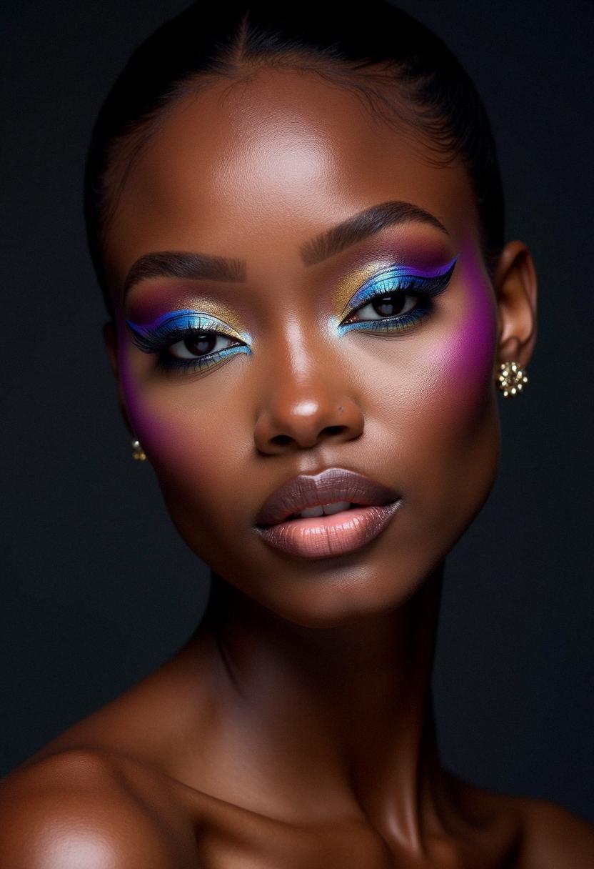 colorful eye makeup dark skin