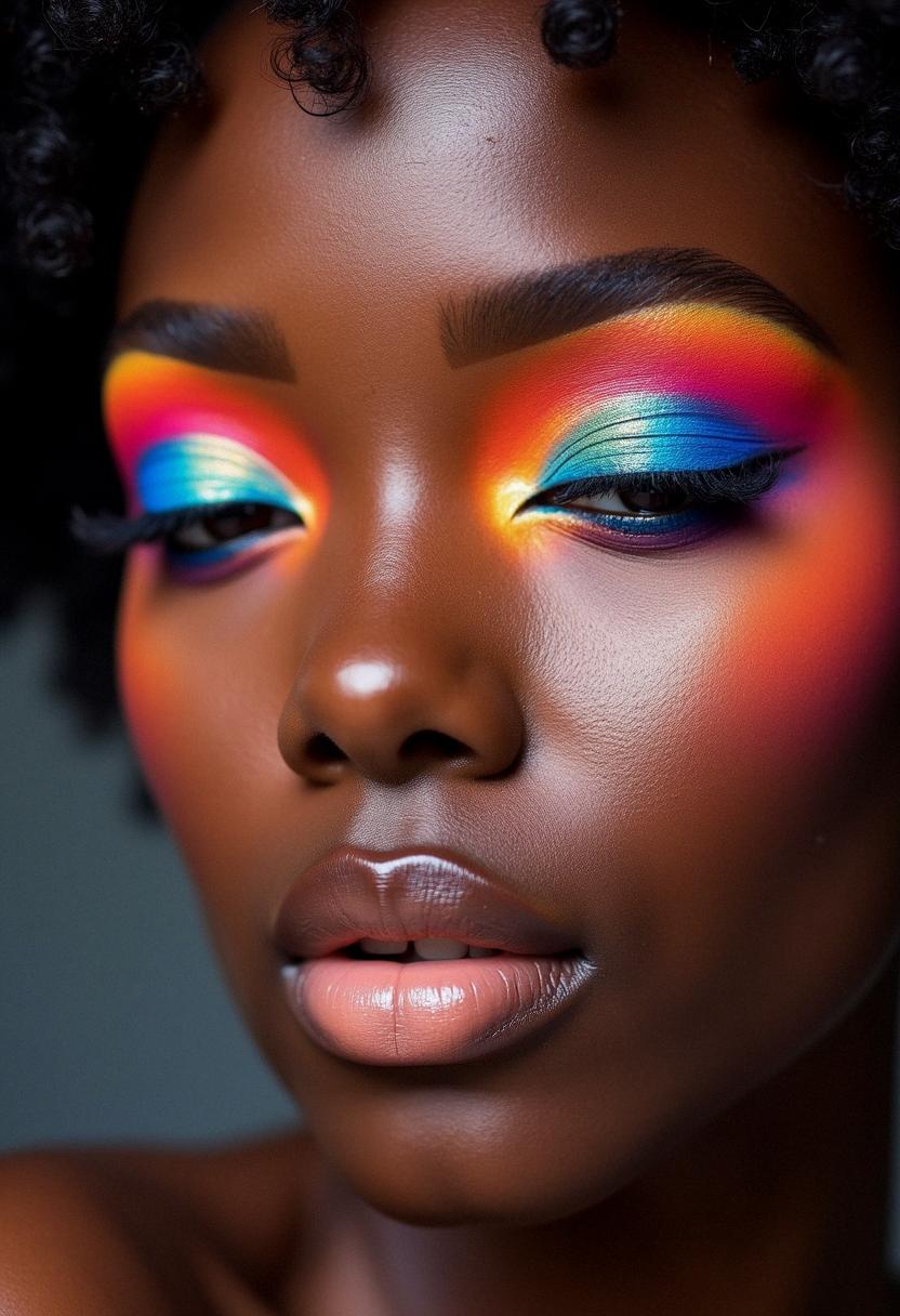 colorful eye makeup dark skin